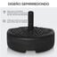 Outsunny Base de Pared para Sombrilla Ø38/48 mm Soporte Semicircular de Parasol Rellenable de Arena 21 kg o Agua 18 kg para Jardín Patio Terraza Exterior 50x31x18 cm Negro, , large indicador imagen numero 4