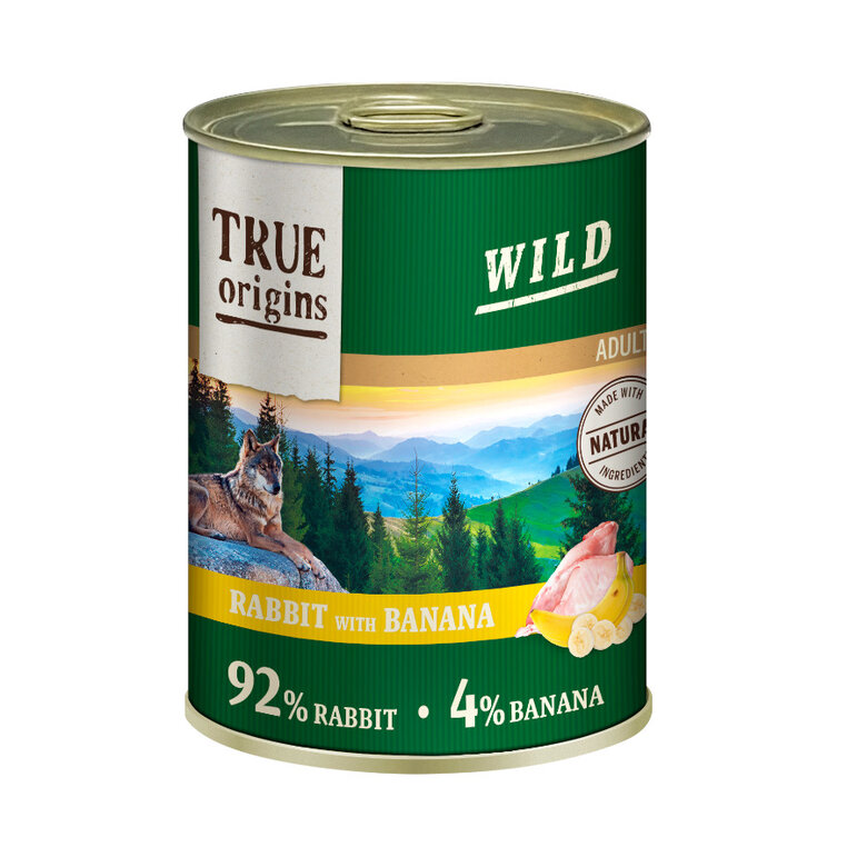 True Origins Adult Wild Conejo y Plátano lata para perros, , large image number null