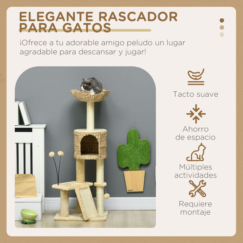 PawHut Torre Rascador con poste para gatos thumbnail