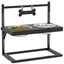 PawHut Comedero Elevado para Perros Cuenco para Perros con 2 Tazones de Acero Inoxidable Altura Ajustable y 1 Placa de Metal en Forma de Hueso 40,5x22x39 cm Negro, , large indicador imagen numero 1
