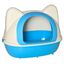 PawHut arenero caja cerrado blanco y azul para gatos, , large indicador imagen numero 1
