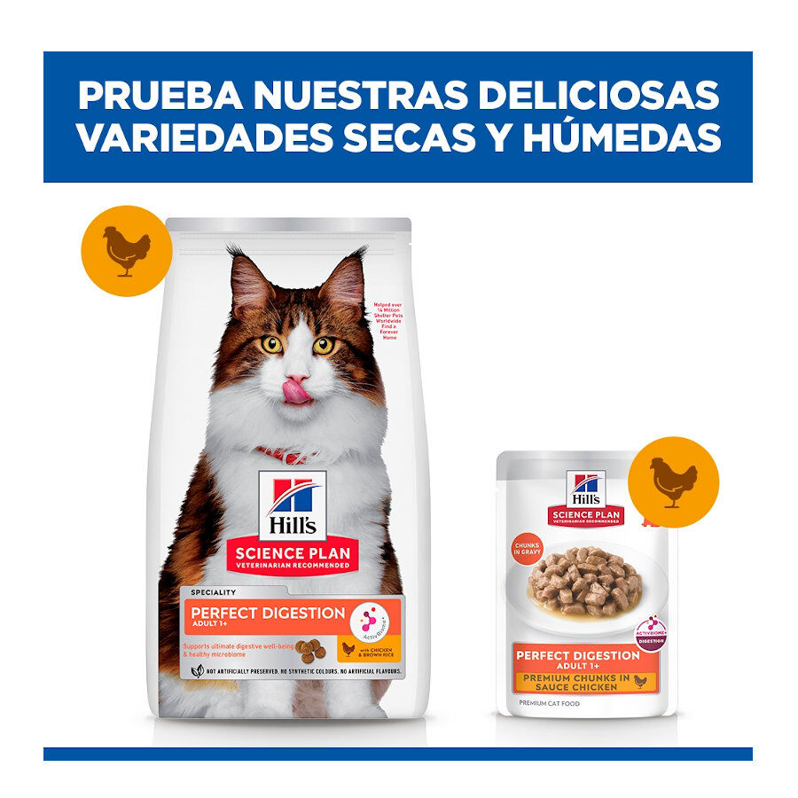 85 g Hill's Science Plan Adult Perfect Digestion Pollo comida h&uacute;meda para gatos, , large Imagen numero 9