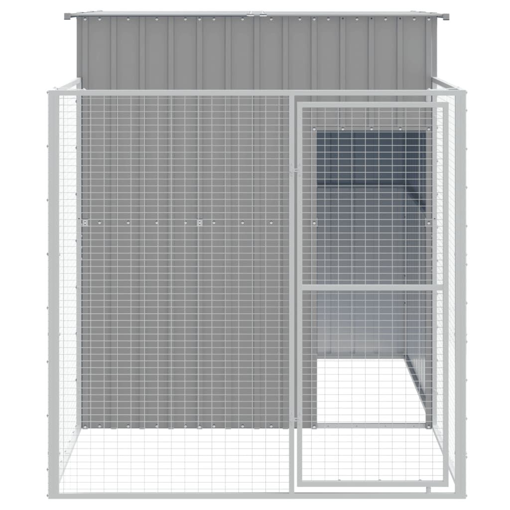 vidaXL Caseta perro corral acero galvanizado gris claro 165x1271x181cm, , large Imagen numero 11