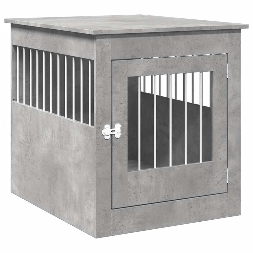 vidaXL Jaula para perros madera ingenier&iacute;a gris hormig&oacute;n 64,5x80x71 cm, , large Imagen numero 1