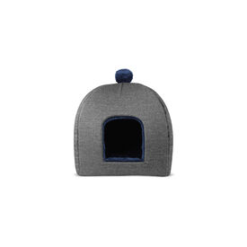 Gauty Cama Denim y Pelo color Negro y azul para Perros y Gatos