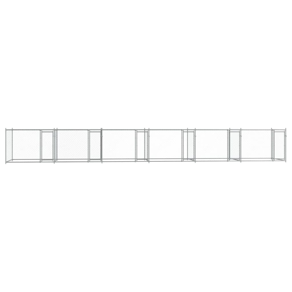 vidaXL Jaula de perros con puertas acero galvanizado gris 8x2x1,5 m, , large Imagen numero 12