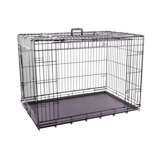 Vidaxl flamingo jaula grande negra para perros, , large Imagen numero 1