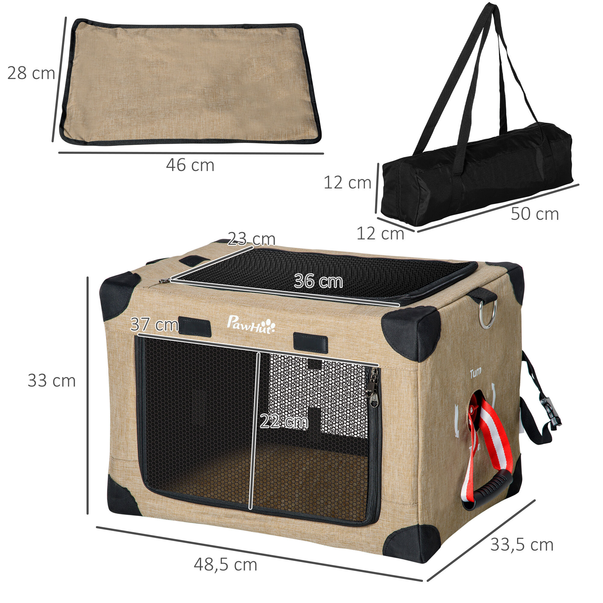 PawHut Transport&iacute;n Mochila para Gatos Perros Peque&ntilde;os, , large Imagen numero 2