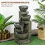 Outsunny Fuente de Jardín 5W Fuente de Agua en Cascada de 4 Niveles con Bomba de Agua y Salida de Agua Ajustable para Decoración Patio 25x24x60 cm Multicolor, , large indicador imagen numero 4