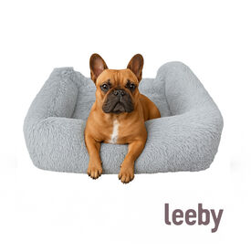 Leeby Cuna Antiestrés Desenfundable Gris para perros