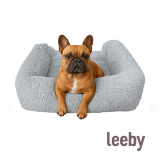 Leeby Cuna Antiestrés Desenfundable Gris para perros