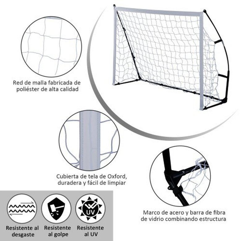 Porteria de futbol Homcom para niños y mascotas color Blanco, , large image number null