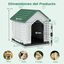 COSTWAY Caseta de Pl&aacute;stico para Perros, Refugio para Mascotas Impermeable con Puerta Met&aacute;lica con Cerradura, Techo Inclinado y Rejillas de Ventilaci&oacute;n, Caseta Perro para Interior y Exterior (Verde), , large indicador imagen numero 5