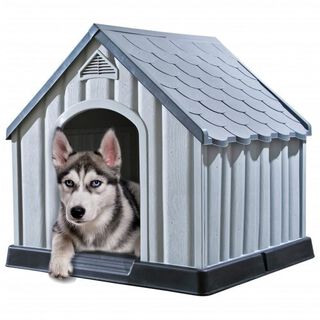Vidaxl caseta exterior gris para perros