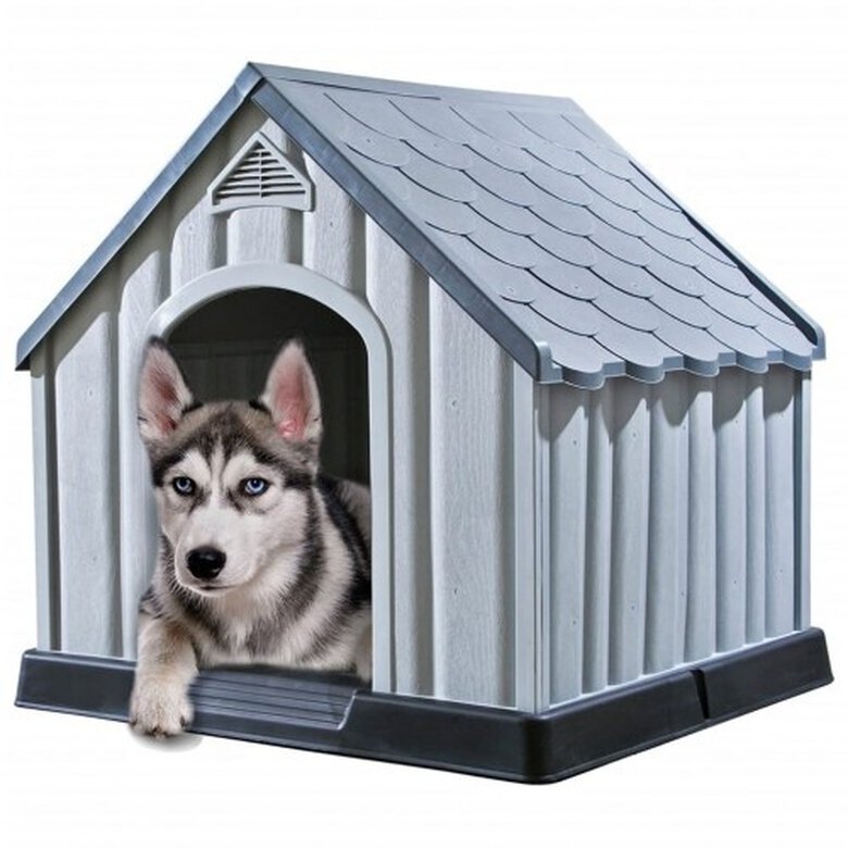 Vidaxl caseta exterior gris para perros, , large image number null