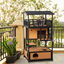 PawHut Casa para Gatos de Madera 75,5x75x137 cm Caseta para Gatos Refugio para Gatos con Techo Asfáltico y Plataformas para Interior y Exterior Natural, , large indicador imagen numero 2