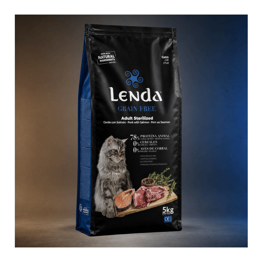 2 Kg Lenda Grain Free Cerdo, Salm&oacute;n y Krill pienso para gatos, , large Imagen numero 2