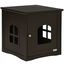 PawHut casa de madera y mueble arenero marr&oacute;n para gatos, , large indicador imagen numero 1