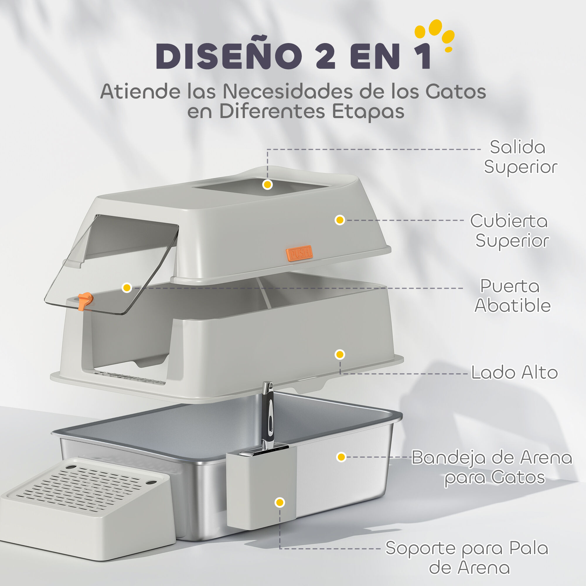 PawHut Arenero Gris para gatos thumbnail