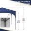 Outsunny Carpa Plegable Azul, , large indicador imagen numero 5