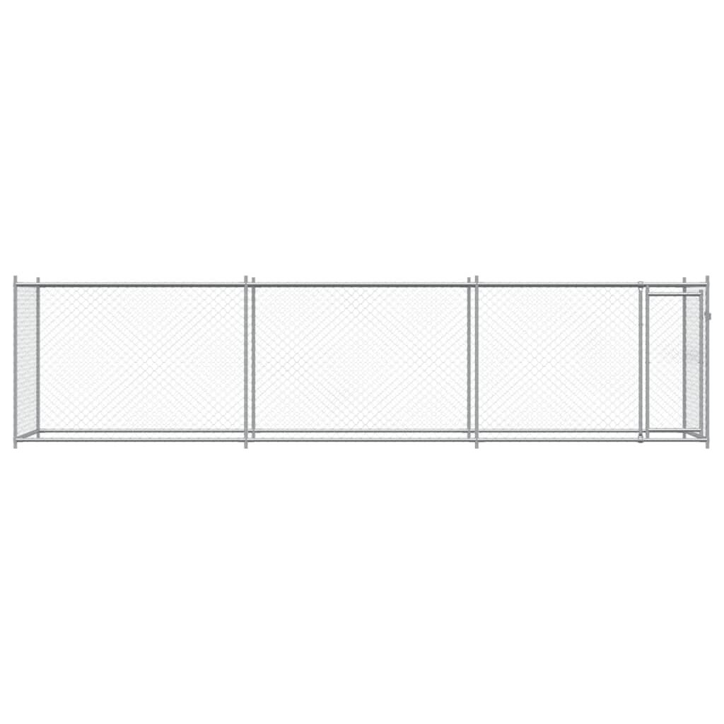 vidaXL Jaula de perros con puerta acero galvanizado gris 10x2x1,5 m, , large Imagen numero 15