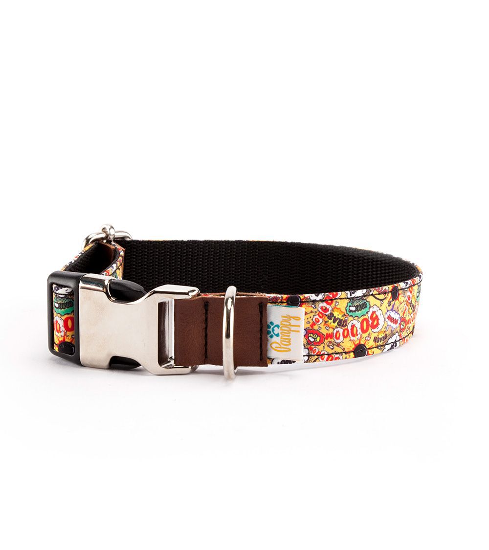 Pamppy funny c&oacute;mic boom collar de algod&oacute;n y poli&eacute;ster amarillo para perros, , large Imagen numero 1