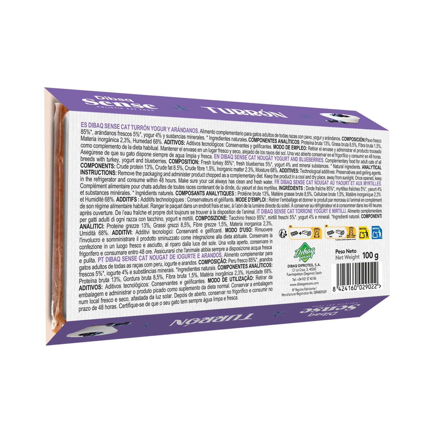 Dibaq Sense Turr&oacute;n para gatos de Tarta de queso 100g, , large Imagen numero 2