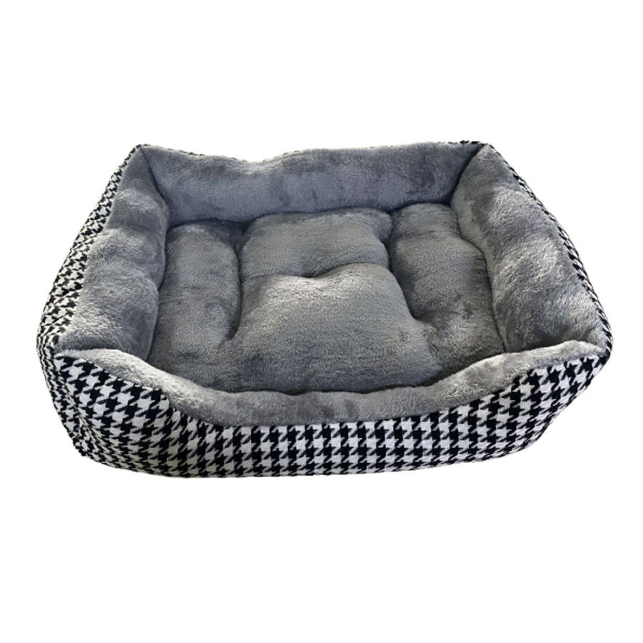Elegante Cama para Perro y Gato. Dise&ntilde;o cuadros negros. 80 x 60cm, , large Imagen numero 2