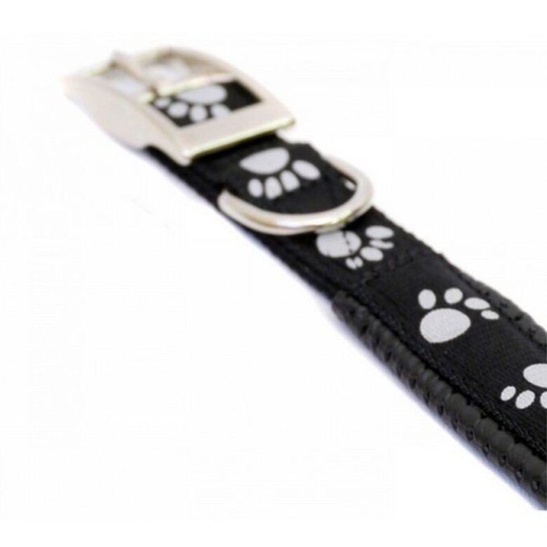 Collar reflectante de nylon acolchado de protección suave para perros color Negro, , large image number null