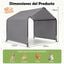 COSTWAY Sombras para Perros para Exterior, Caseta Perros Exterior con Techo Impermeable, Estacas de Tierra, Carpa con Toldo Resistente al Sol, 126 x 118 x 108 cm, Gris, , large indicador imagen numero 3