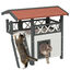 PawHut Casa para Gatos de Madera 77x50x73 cm Caseta para Gatos de 2 Niveles Refugio para Gatos con Techo Asfáltico Escalera y Balcón para Exterior Blanco, , large indicador imagen numero 1