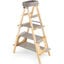 COSTWAY &Aacute;rbol para Gatos de Madera Maciza, 151 cm, Rascador Gato Plegable con Escalera, Torre Alta para Gatitos de 5 Niveles con Cama, Perchero Tapizado y Poste Rascador de Sisal, Natural y Gris, , large indicador imagen numero 1