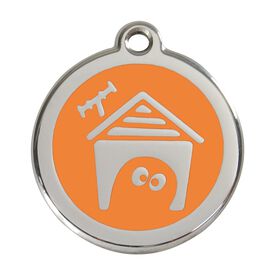 Red Dingo Placa identificativa Acero Inoxidable Esmalte Perro Casa Naranja para perros