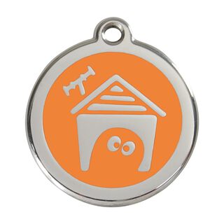 Red Dingo Placa identificativa Acero Inoxidable Esmalte Perro Casa Naranja para perros