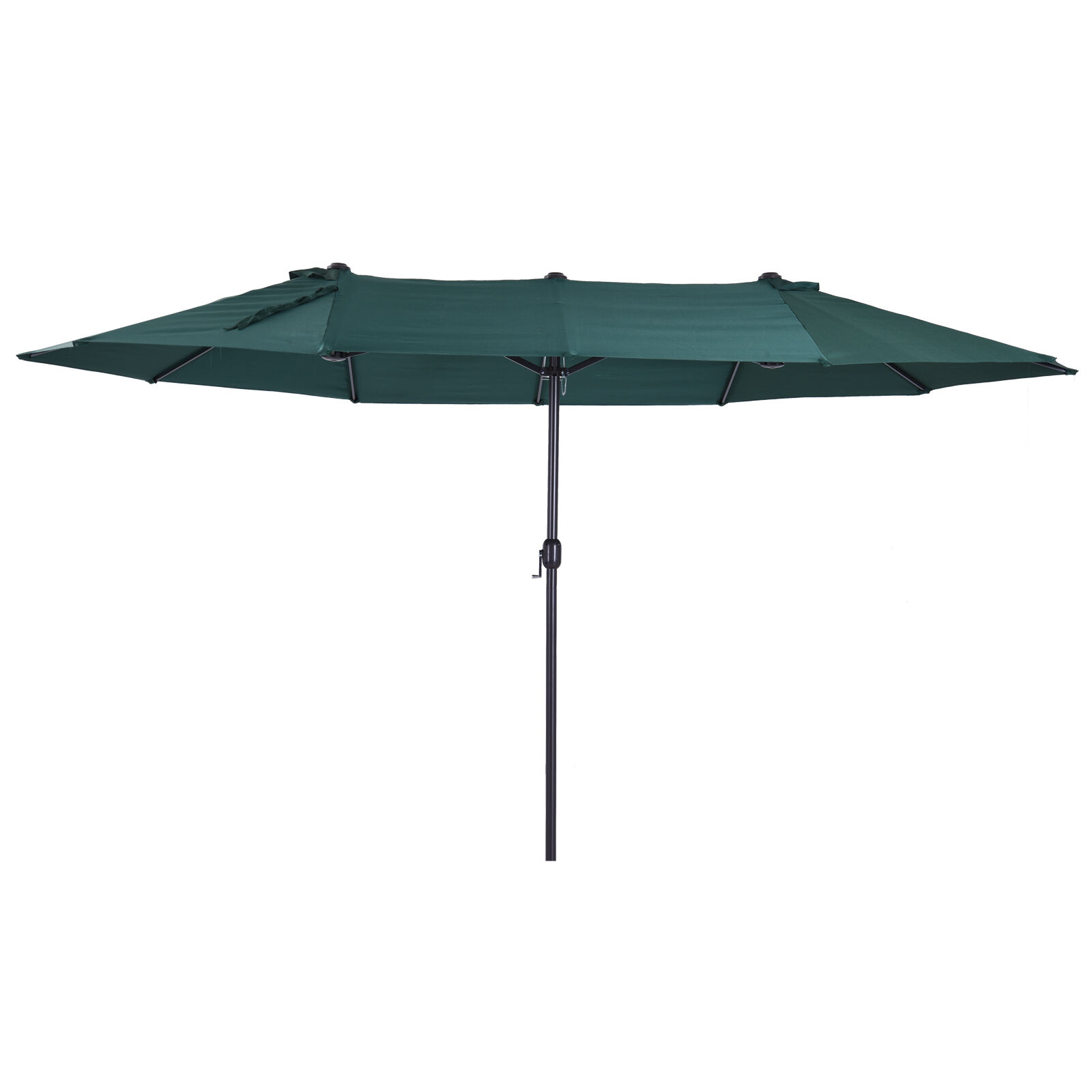 Outsunny Sombrilla de Terraza Exterior Parasol Grande 4,6x2,7m Sombrilla de Jard&iacute;n con Manivela Manual Resistente al Agua y Protecci&oacute;n Solar para Terraza Playa Piscina Verde, , large Imagen numero 1