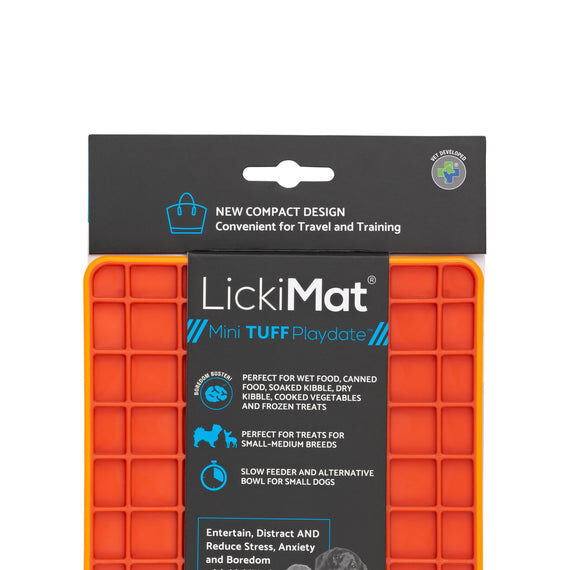 Comedero LickiMat Mini Tuff Playdate Naranja para perros, , large Imagen numero 1