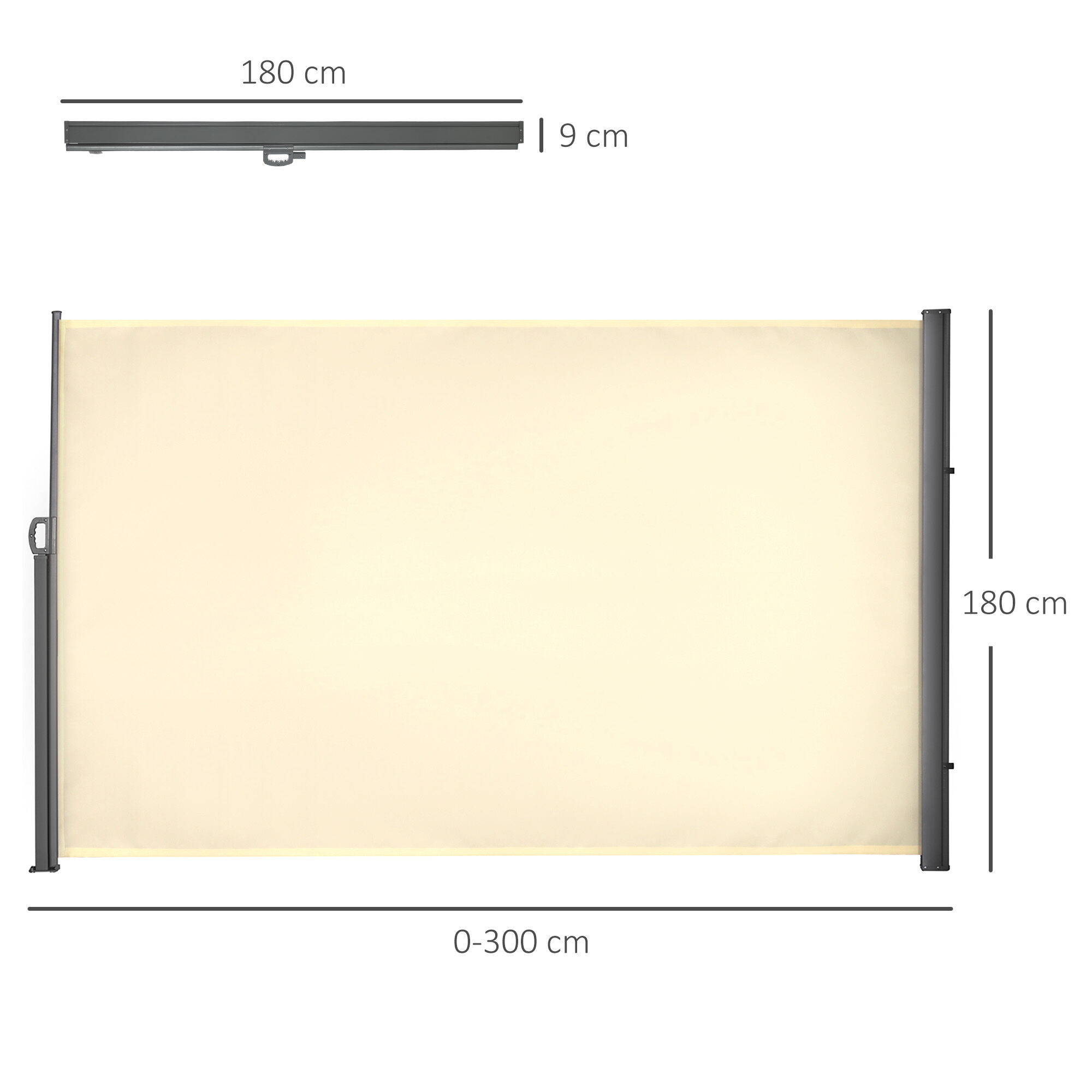 Outsunny Toldo Lateral Retr&aacute;ctil Crema, , large Imagen numero 8