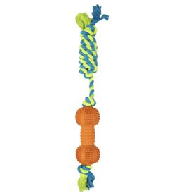 Flamingo Juguete Dental Dumbbell con Cuerda Naranja para perro