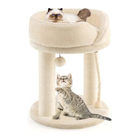COSTWAY Árbol Rascador 4 en 1 Beige para Gatos