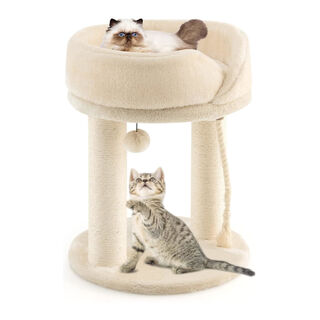 COSTWAY Árbol Rascador 4 en 1 Beige para Gatos