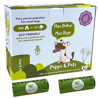 Peppo And Pets Mini Bolsas Biobasadas Para Recoger Cacas De Perro Pequeñas