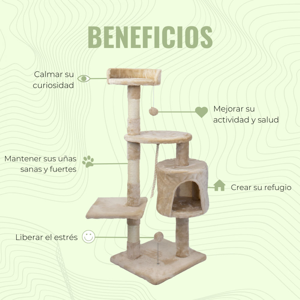 &Aacute;rbol rascador para gatos beige, , large Imagen numero 3