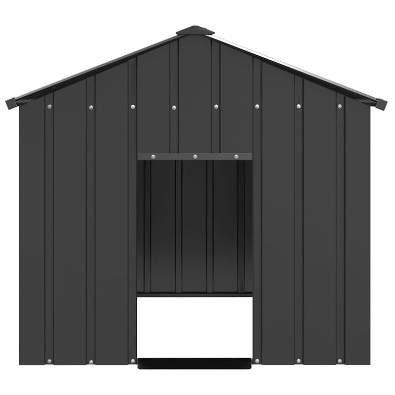 vidaXL Caseta para perros con techo acero galvanizado thumbnail