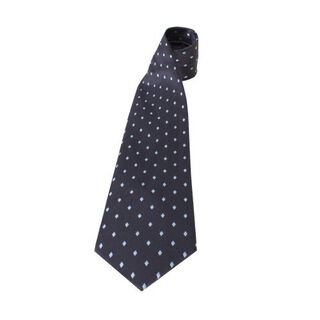 Corbata de pin estampado de lunares para concurso hípica color Azul marino/ Blanco