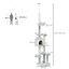 PawHut Árbol para Gatos de Suelo a Techo de 225-255 cm Torre para Gatos Ajustable en Altura con Cueva Plataformas Hamaca Postes Rascadores y Bolas Colgantes Ø60x225-255 cm Gris, , large indicador imagen numero 3