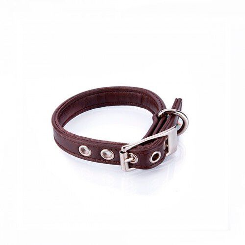 Collar de cuero vegano Pamppy especial Toy color Marr&oacute;n, , large Imagen numero 1