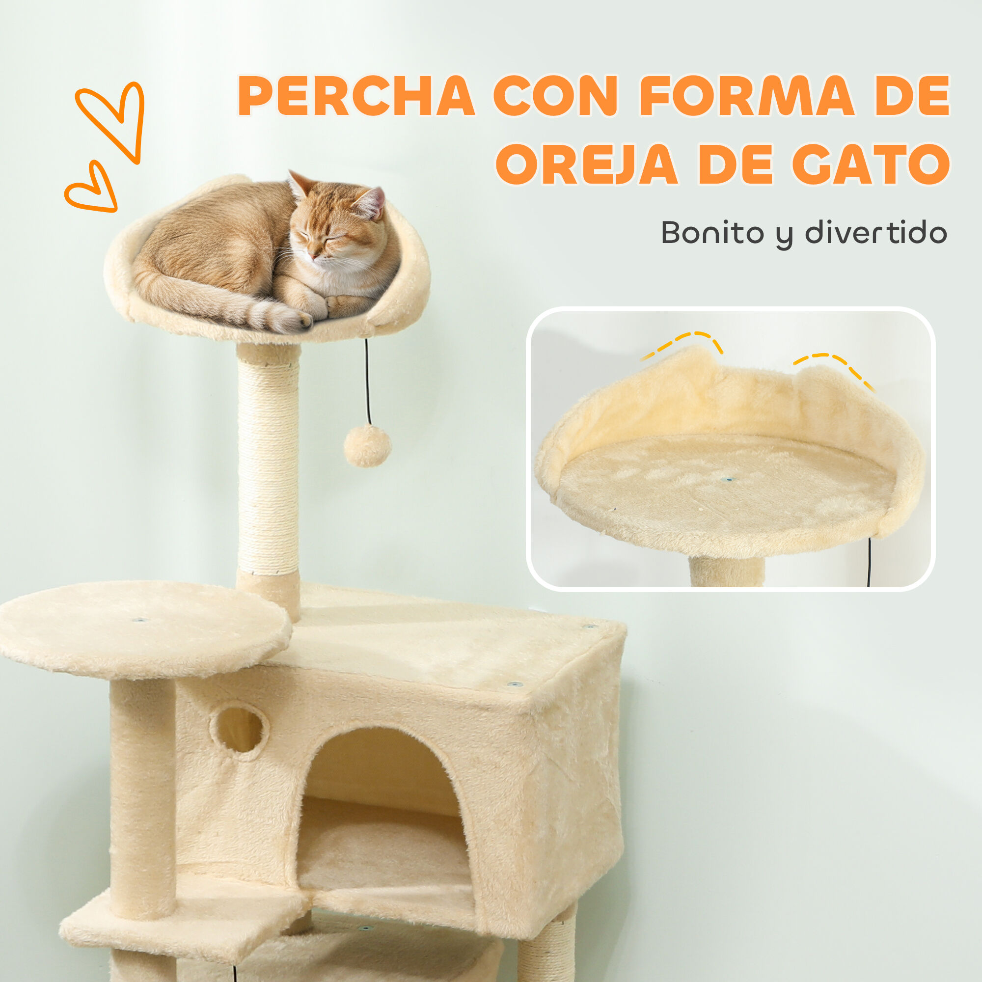 PawHut Árbol para Gatos Beige thumbnail
