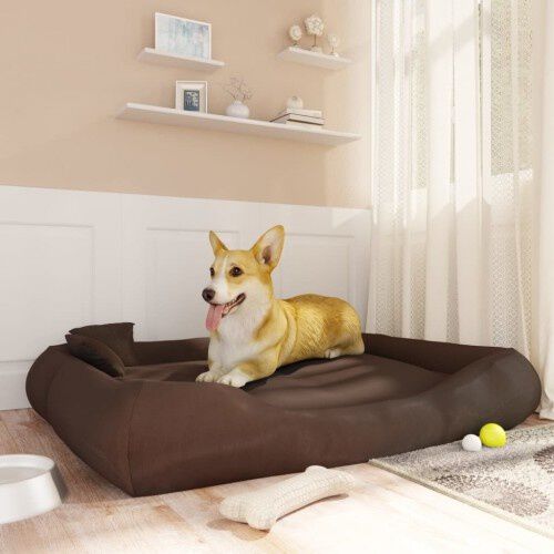 Vidaxl cama rectangular acolchada marr&oacute;n para mascotas, , large Imagen numero 4