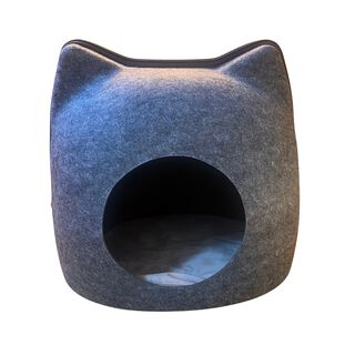 EL ÁTICO PETS Cueva con Cojín Esponjoso Gris para Gatos