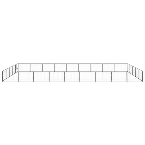 Vidaxl perrera con cable de acero negro para perros, , large Imagen numero 4